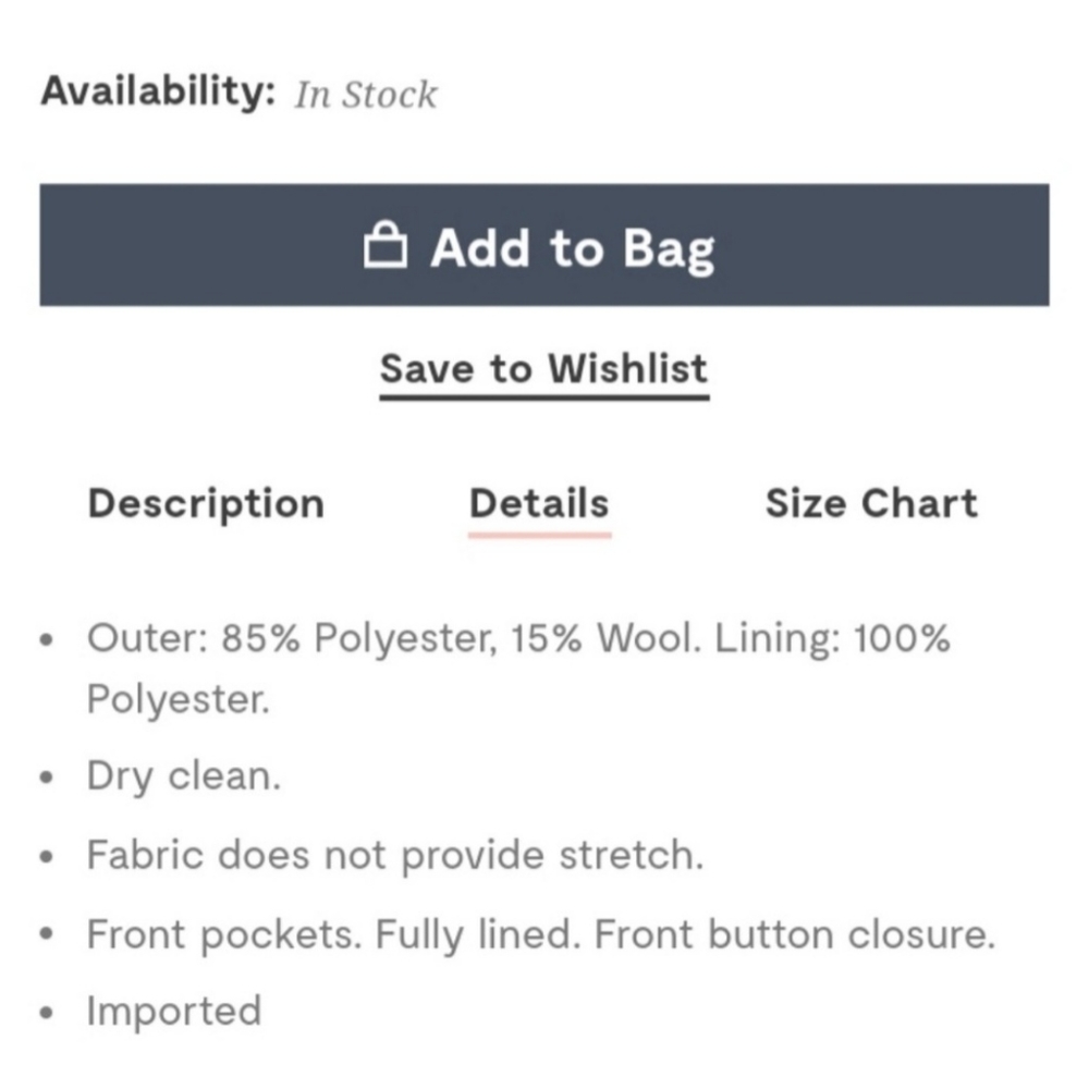NWT Modcloth Louche English Pea Coat - Picture 5 of 9